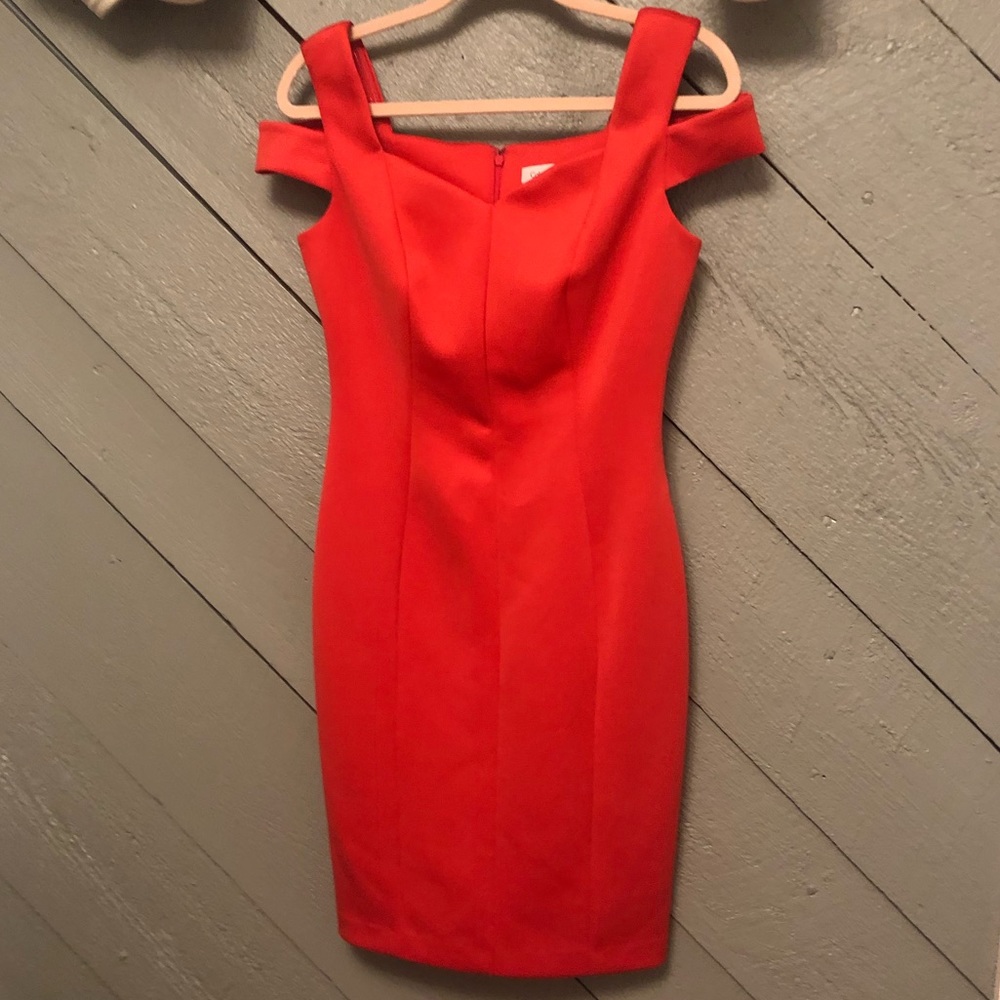 Calvin Klein Cold Shoulder Scuba Sheath Dress